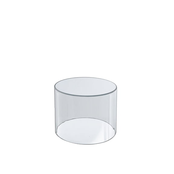 Clear Acrylic Cylinder Display, Plastic Round Container and Riser, 4"W x 4"H