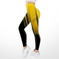 thumbnail image 2 of Rovga Women Capri Leggings Color Block High Waist Pants Tights Compression Yoga Fitness Leggings Yellow Comfortable Daily Wear M, 2 of 5