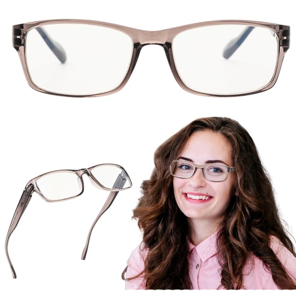 Readerest Blue Light Blocking Reading Glasses, UV Protection, Spring Hinges (Charcoal, 0.00) Computer Eyeglasses With Thin Reflective Lens, Antiglare, Eye Strain, Stylish For Men And Women