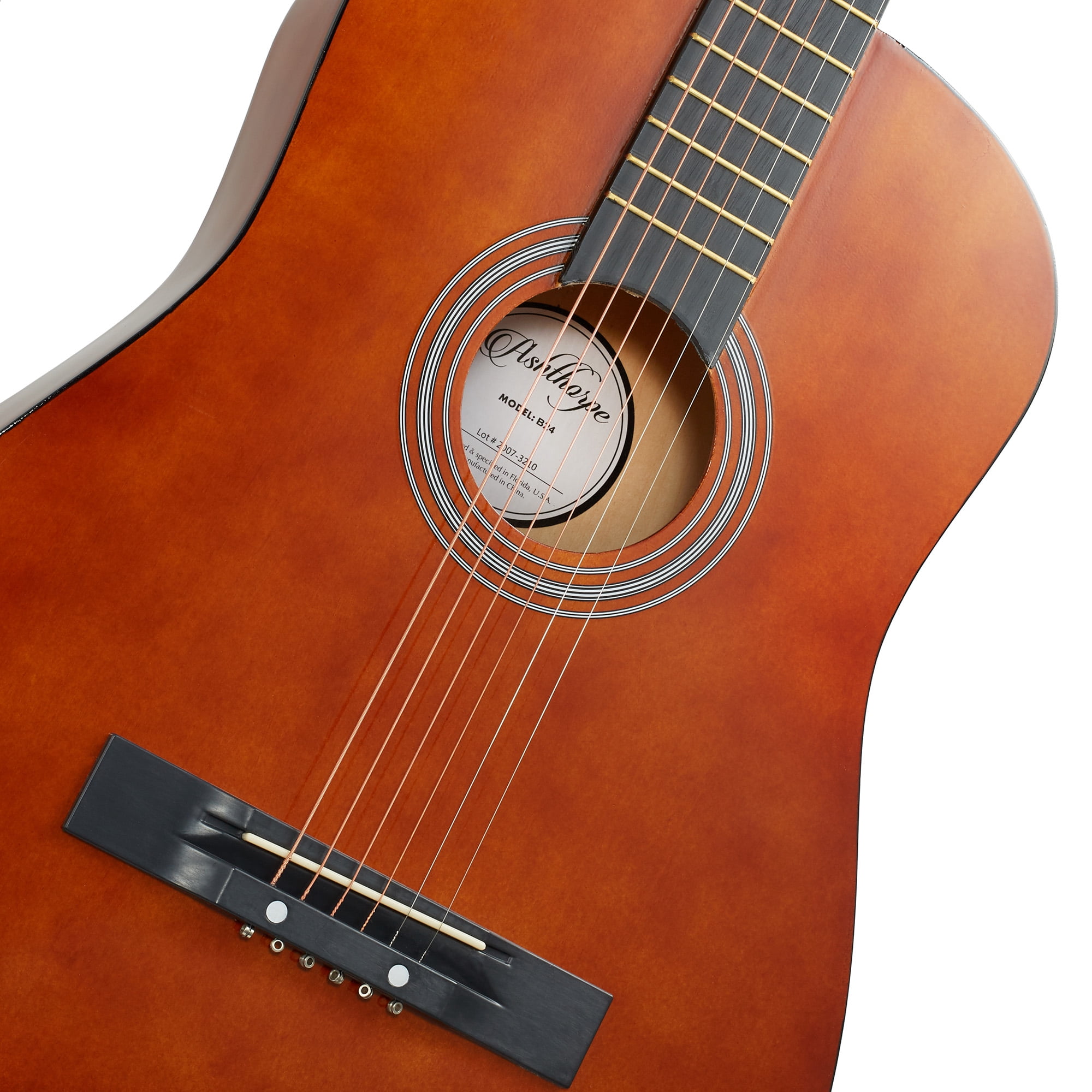 Ashthorpe 38-Inch Beginner Acoustic Guitar - Brown, Complete Starter Kit with Gig Bag, Extra Strings, Strap, and Lessons