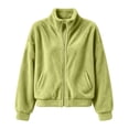 thumbnail image 5 of Edvintorg Girls Fleece Jacket Solid Color Stand Collar Casual Coat Fall Winter Long Sleeve Zip up Outerwear with Pocket Clothes for Teen Girls Size 4-15, 5 of 9