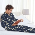 thumbnail image 6 of Picia Daisies Flowers Pattern Men’s Long-Sleeve Sleepwear Set - Soft 2-Piece Loungewear with Pockets, Comfy PJs for Relaxing Nights-Large, 6 of 7