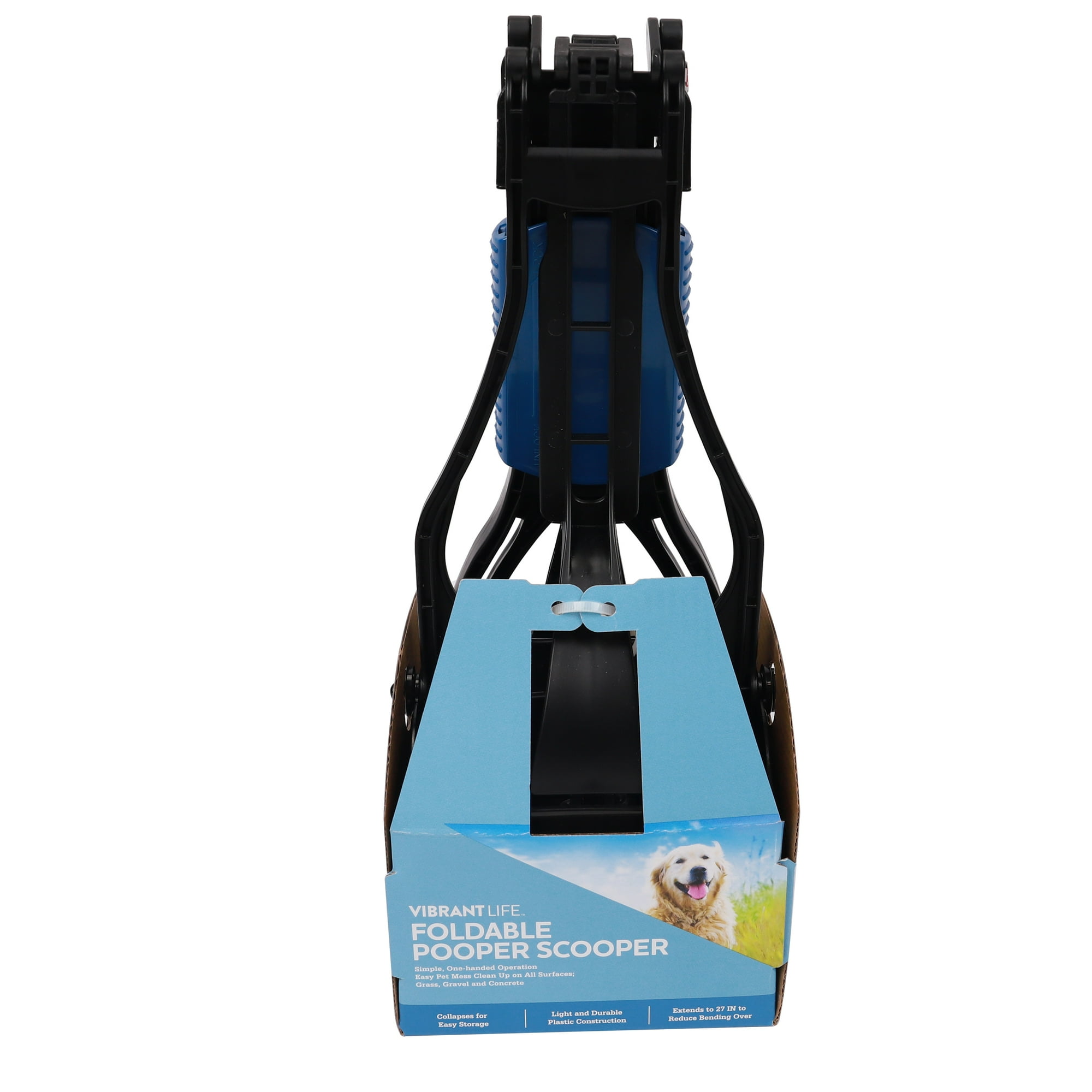 Vibrant Life Foldable Dog Pooper Scooper, Black