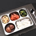 thumbnail image 4 of 1pc Stainless Steel Divided Plate Rectangular 5 Sections Food Serving Tray, 4 of 9
