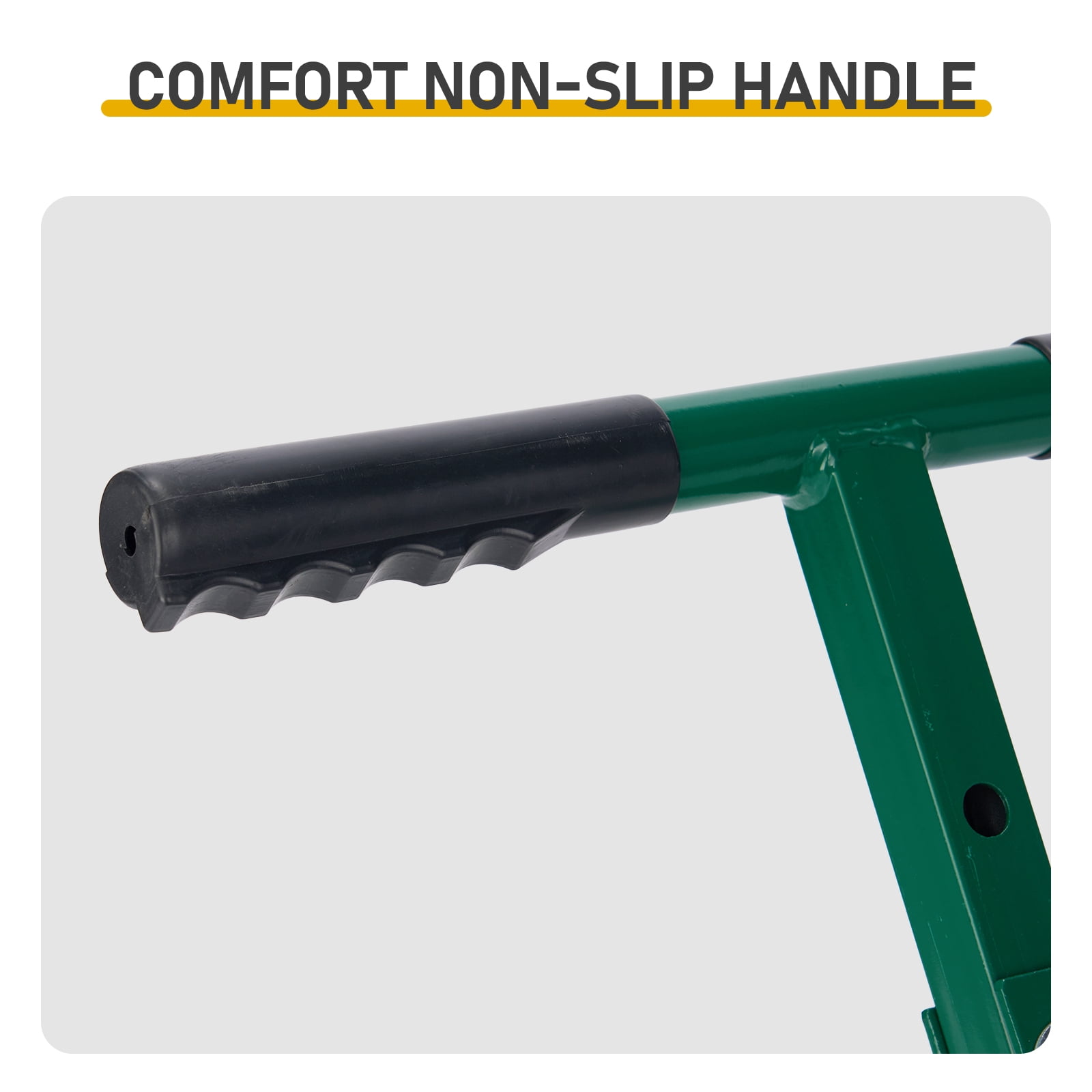 24In Adjustable Handle Compost Peat Moss Spreader Lawn Garden Topdressing Roller Powder Coated Steel Mesh Basket Side Latches Green Rustproof for Manure Topsoil Heavy Duty Outdoor Use Farm Backyard