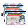 thumbnail image 2 of Dailycode 2 Pack Pencil Pouch for 3 Ring Binder Smooth Zipper Folders with Pockets Clear Window Pencil Case, Blue Palm Beach Salty Soul, 2 of 6