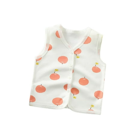 

Boys and Girls Toddlers Jacket Coats Fruits Printed Long Sleeve Children Cardigan Vest Spring And Summer Breathable Lightweight Loose Fitness Coats