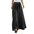thumbnail image 2 of Lroveb Wide Leg Pants for Women, High Waisted Summer Pants Womens, Womens Solid Elastic Pants Waist Black, 2 of 7