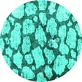 thumbnail image 1 of Ahgly Company Indoor Round Abstract Turquoise Blue Contemporary Area Rugs, 3' Round, 1 of 4
