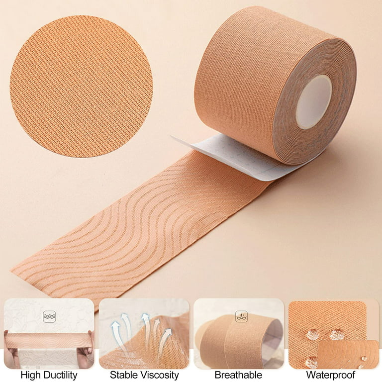 Boob Tape, Breast Lift Tape for A-E Cup Large Breast, Breathable Breast  Lift Tape Athletic Tape&10 Pcs Disposable Fashion Breast Patch 