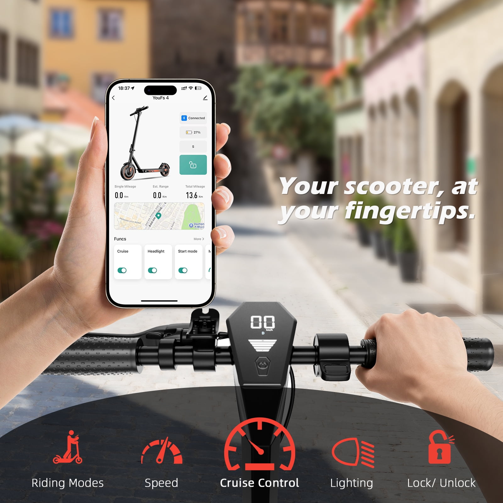 Portable Foldable Adults Electric Scooter for Teens,Fastest High Speed 25mph,Long Range 25Miles,500W Lightweight Escooter for Commuting,10" Air Tires