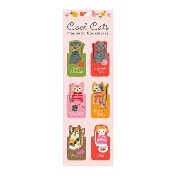 Galison Cool Cats Magnetic Bookmarks