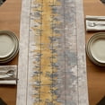 thumbnail image 5 of Table Runners 36 Inches Long Dress Scarves, Yellow Grey Abstract Farmhouse Kitchen/Dining Table Runner, Short Coffee Tablerunners, Gradient Geometric Graffiti Retro Wooden 13x36 Inch, 5 of 9