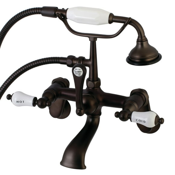 Kingston Brass AE53T5 Aqua Vintage 2-Handle Wall Mount Tub Faucet, Oil Rubbed Bronze