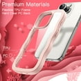 thumbnail image 4 of JETech Cute Case for iPhone 15 Pro Max 6.7-Inch, Wave Frame Curly Shape Shockproof Phone Cover for Women and Girls, Clear Hard PC Back (Pink), 4 of 7