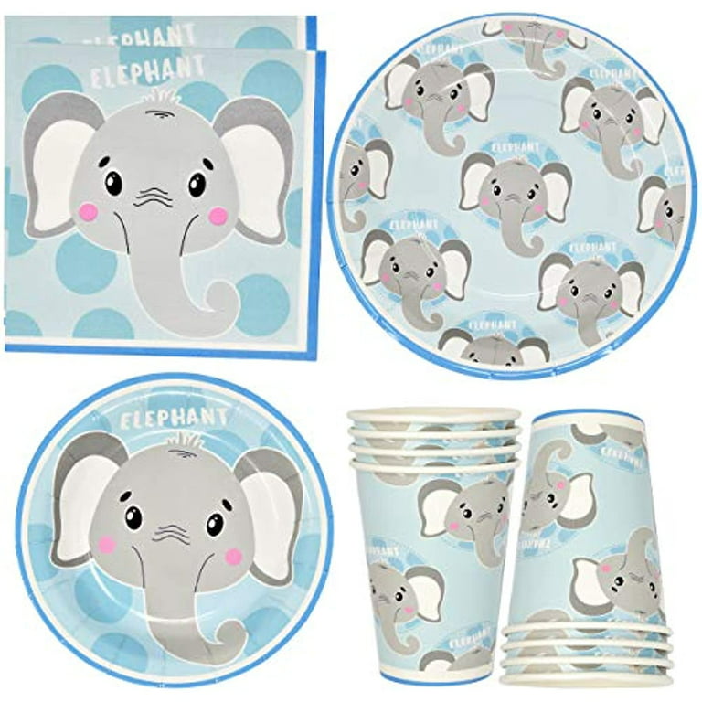 Printed Jumbo Baby Boy Elephant Gift Wrap – Cool Kat Party!