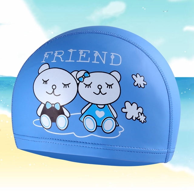 Gorros de Natación, Gorro de Natación Duradero para Gorro de Natación de Ajuste Cómodo 3D para Y Adolescentes (de 2 a 12 años) Niñas Macarena Nadar infantil