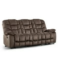 thumbnail image 5 of Ebello 88" 3-Seater Manual Reclining Sofa, Soft Fabric Recliner Couch with Padded Headrest & Armrests, Overstuffed Recliner for Living Room, Brown, 5 of 8