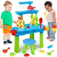 thumbnail image 1 of Mesa de agua AOKESI para niños pequeños de 1 a 3 años con duchas de lluvia y arena, 1 of 8