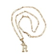 thumbnail image 2 of Cadena y dije de brillos con corona de oro laminado letra R, 2 of 6