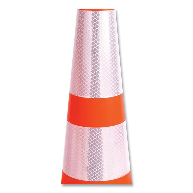 Traffic Cone, 10.75 x 10.75 x 28, Orange/Silver/Black Traffic Cone, 10.75 x 10.75 x 28, Orange/Silver/Black