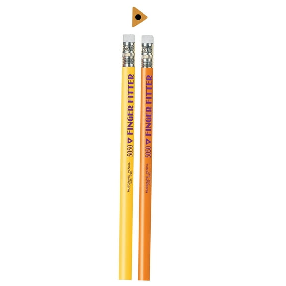 Musgrave Pencil Company Finger Fitter Pencils with Eraser, 12 Per Pack, 3 Packs