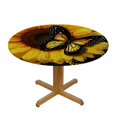 thumbnail image 3 of BCIIG Sunflower Butterfly Round Table Cover Stain Resistant Washable Waterproof Fabric for Indoor Outdoor Kitchen Dining Wedding Parties 31"-35, 3 of 8