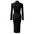 thumbnail image 5 of Ediodpoh Women Turtleneck Long Sleeve Knit Elasticity Slim Sweater Dress Sweater Dress for Women Cozy Black M, 5 of 6
