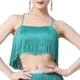 thumbnail image 4 of Top latino con flecos y borlas para mujer, camiseta suave y moderna para carnavales y disfraces. Verde azulado L, 4 of 9