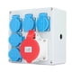 thumbnail image 2 of Risegun Enchufe Industrial, Caja De Enchufe Industrial A Prueba De Agua IP44 con 5 Enchufes AC250V 16A EU 1 Enchufe CEE AC220‑380V 240‑415V, 2 of 8