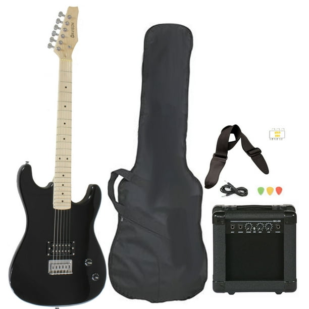 Davison Guitars Electric Guitar Black Full Size With Amp Case Cord