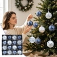 thumbnail image 2 of 16-Piece Christmas Ball Ornaments Set, Christmas Tree Ornaments, Electroplated Plastic Baubles with Hanging Loops for Tree Wreath Home Holiday Decor(White+Blue), 2 of 6