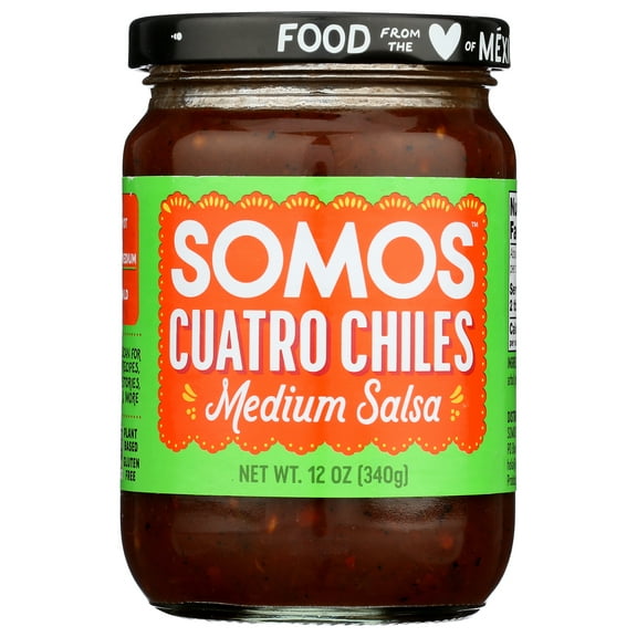 Pack of 6, Somos Cuatro Chiles Medium Salsa, 12 oz