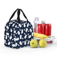 thumbnail image 4 of KLL Swan Print Insulated Lunch Bag Women, Reusable Cute Tote Lunch Box for Adult & Men, Leakproof Cooler Lunch Bags for Work Office Travel Picnic, 4 of 5