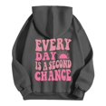 thumbnail image 4 of Tiweut Womens' Leisure Hoodies Hoodies Letter Printed Long Sleeve Hooded Loose Fit Sweatshirt Blouses Grey,3XL, 4 of 4
