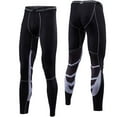 thumbnail image 2 of Aayomet Leggings Men's Sports Basketball Leggings High Elastic Compression Pants Running Training Fitness Pants (L,Grey), 2 of 4