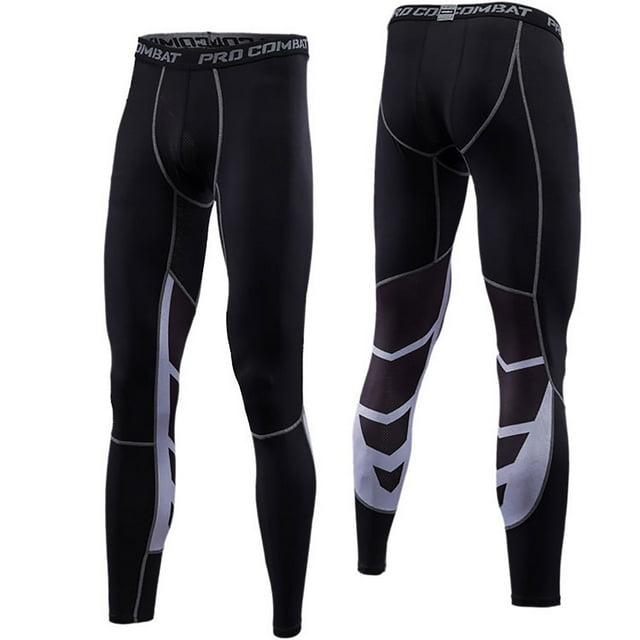 Men's Athletic Leggings for Training and Performance High Elastic Compression Tights for Running Basketball Fitness and Gym Training