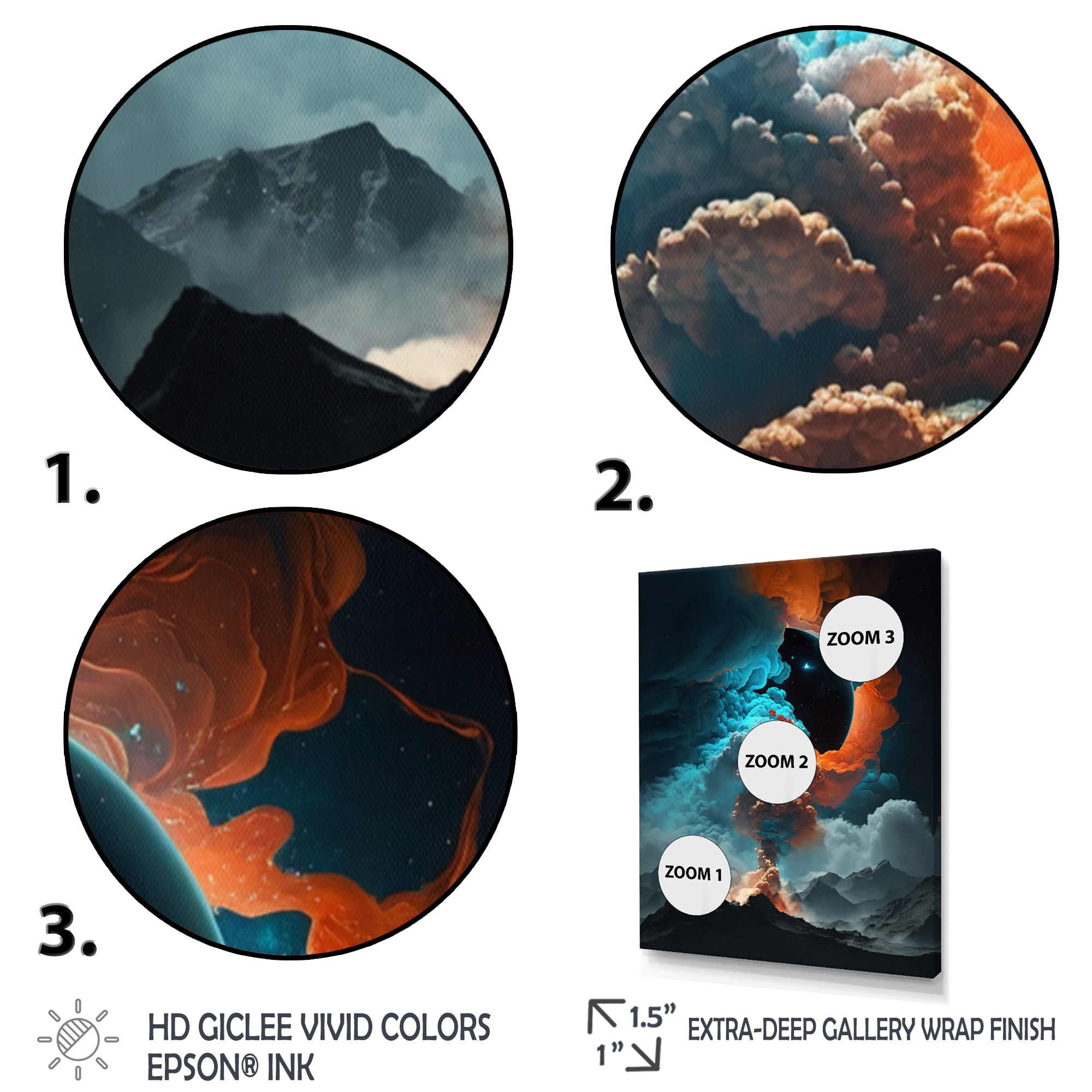 Designart Futuristic Landscape Clouds II Canvas Wall Art