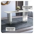 thumbnail image 4 of LeisureMod Modern 55” Rectangular Dining Table for 4 to 8 People with Sintered Stone/Glass Top and Acrylic Base Kova Series in White, 4 of 10