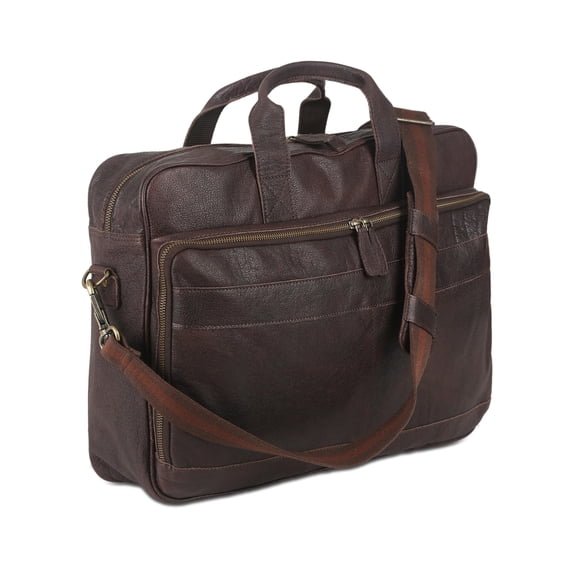 KomalC Malles en Cuir de 16 Pouces Sacs Messagers pour Ordinateur Portable pour Hommes et Femmes Meilleur Sac Cartable de Bureau (Brun)