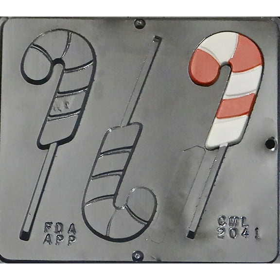 2041 Candy Cane Lollipop Chocolate Candy Mold