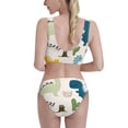 thumbnail image 3 of Daiia Childish Dinosaur printed 2 piece Swimsuit Bikinis for Women High Waisted Racerback Bathing Suits Summer Tummy Control Scoop Neck Swimwear-XX-Large, 3 of 8