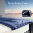 thumbnail image 4 of Comforter With Tencel Fill For Hot Sleepers & Night Sweats - Lightweight  Breathable Double-sided Cold Blanket All Season Thin Bedding (blue Xl 68"x 90"), 4 of 7