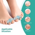 thumbnail image 4 of Welnove Bunion Corrector, Toe Separators with 2 Loops, Big Toe Spacer Suitable for Bunion and Overlap Toe (Pack of 12, Blue), 4 of 6