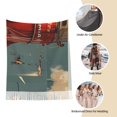 thumbnail image 6 of Cauagu Rusty Rocket Launch Print Women Wrap Shawl tassels Scarves Retro Scarf 77.6"X28.3", 6 of 8