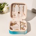 thumbnail image 6 of Geometric Cube Travel Portable Square Jewelry Box Organizer for Rings, Earrings, Necklaces, Bracelets for Girls and Women, 6 of 6