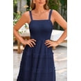 thumbnail image 4 of Vestido PRETTYGARDEN para mujer, verano, sin mangas, con volantes, azul marino, XL, 4 of 9
