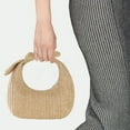 thumbnail image 5 of Summer Straw Handbag for Women Elegant Knotted Bow Top Handle Clutch Purse Casual Beach Tote, 5 of 5
