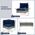 thumbnail image 3 of Gymax Set Of 5 Outdoor Furniture Set w/ Seat & Back Cushions Tempered Glass Coffee Table, 3 of 7