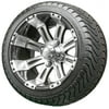 Golf Cart Wheels and Tires - 12" RHOX RX180 Machined w/ Low Pro Tires - Set of 4
